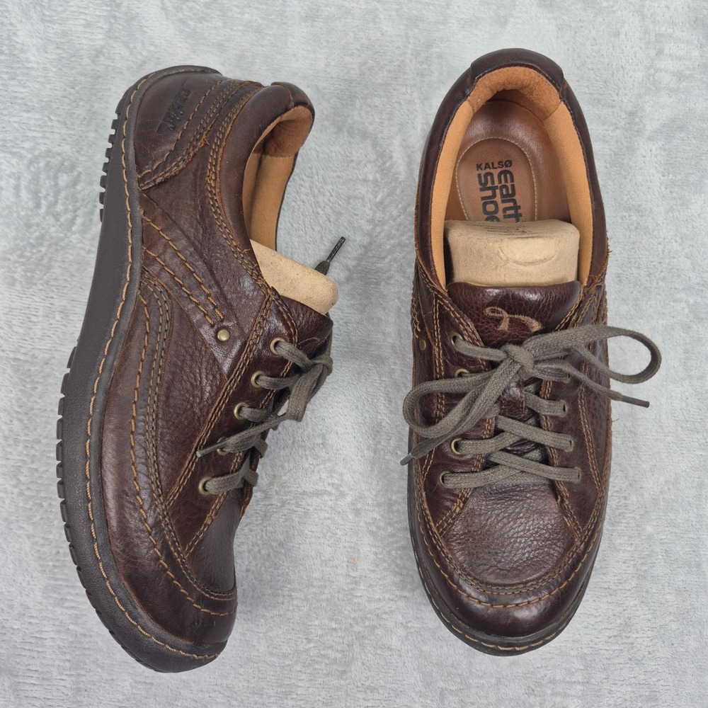 Kalso Earth Shoe Integrate 2 Brown Leather Negative Heel Sneakers Womens 8.5B